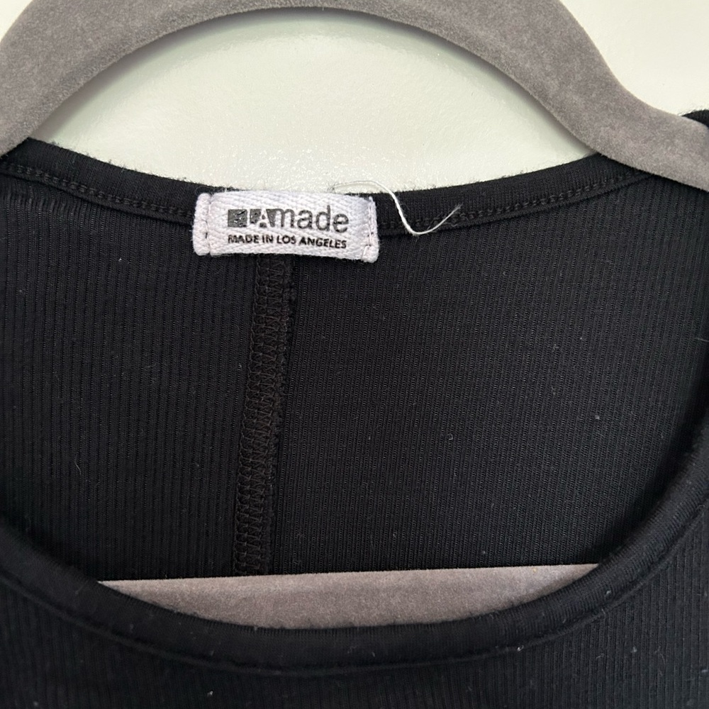 LA made women’s cutout long sleeve black tee - Picture 4 of 5